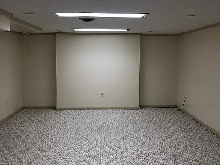 Finished basement area suitable for office, playroom or perfect for movie nights