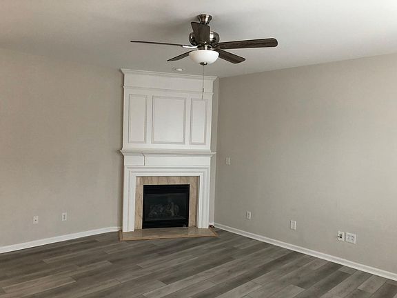 Living room fire place open floor plan