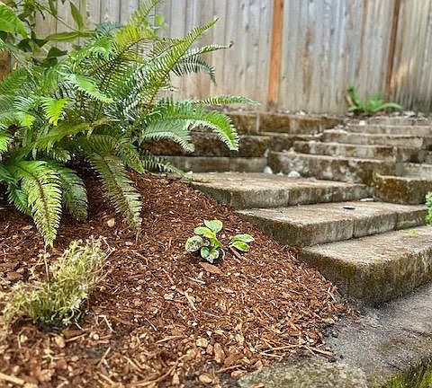 Walkway down to unit