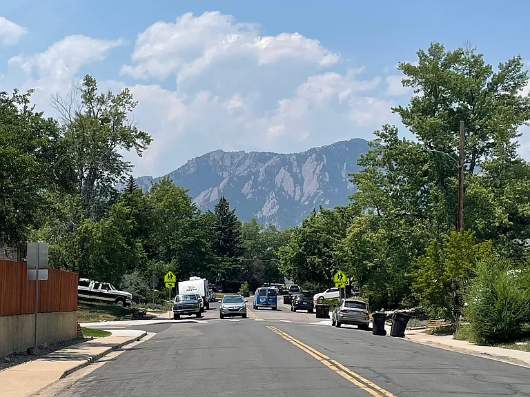 View from Aurora Ave in front of house.