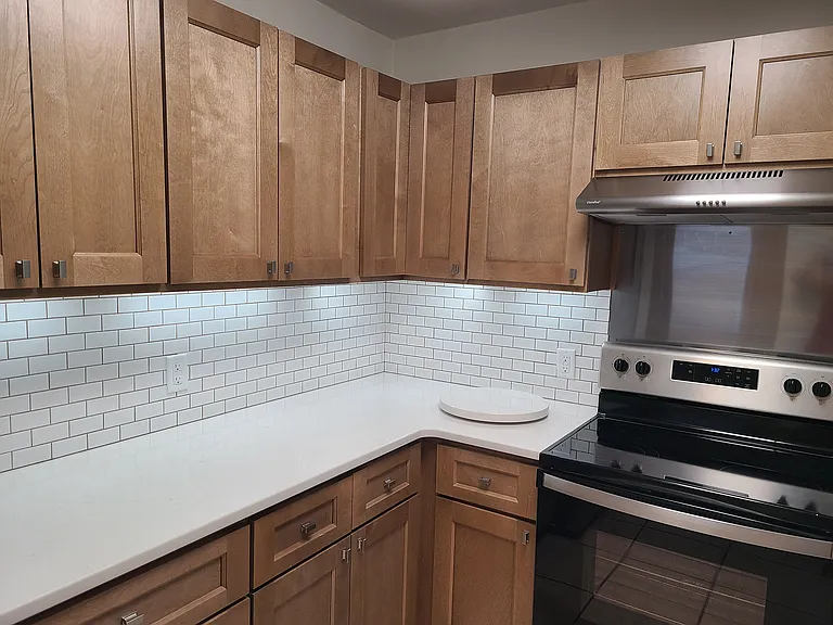 Kitchen with new quartz countertops