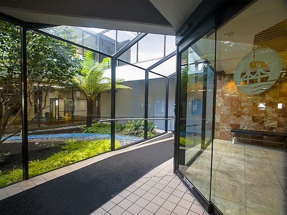 walkway to building entrance