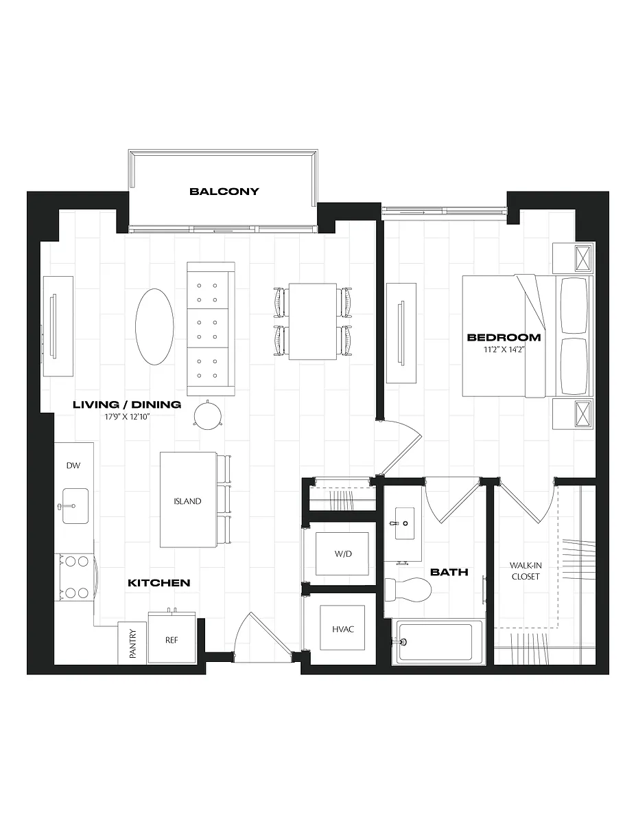 Floor plan 1 Bed/1 Bath-B6.1