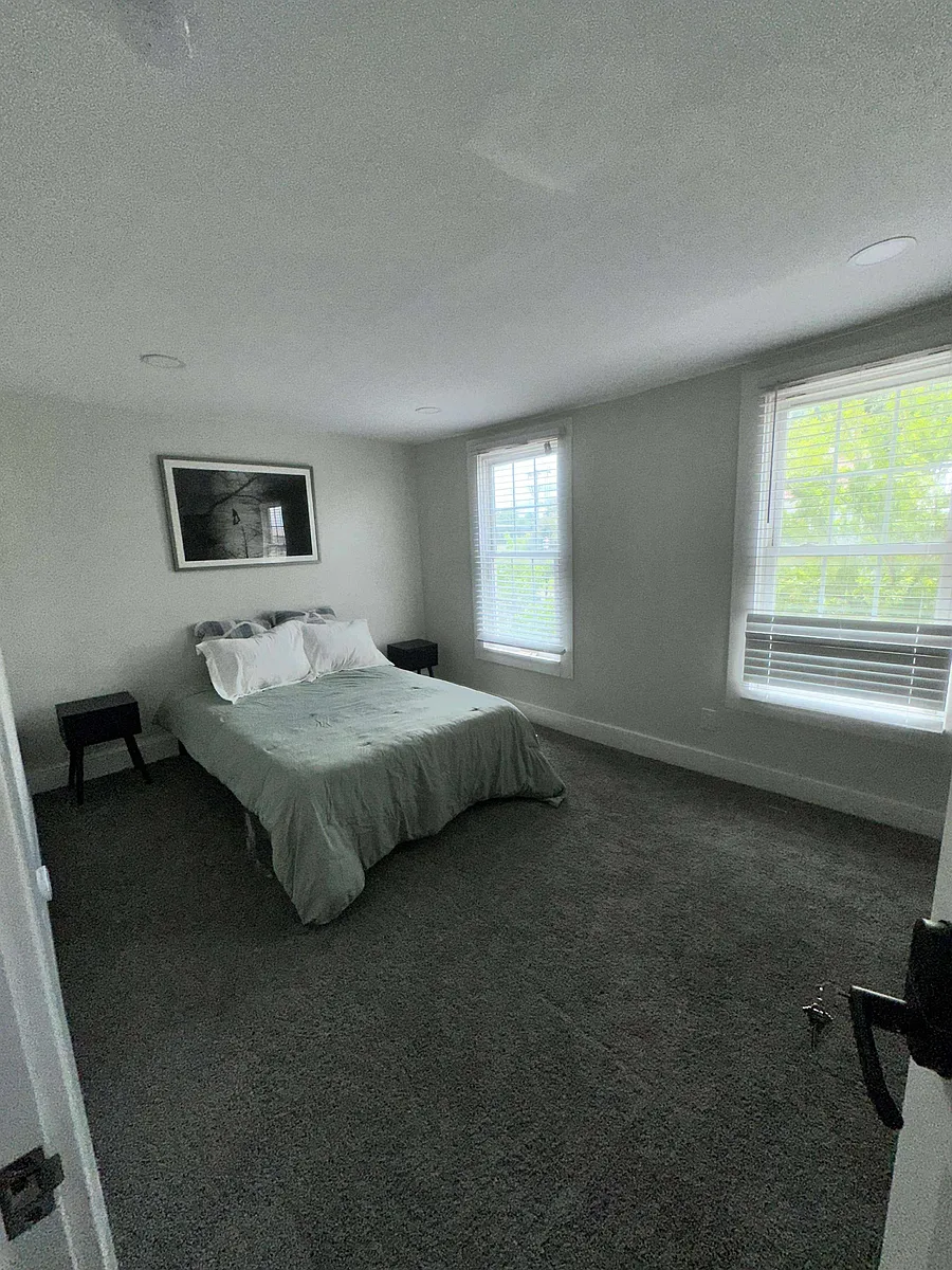 Master bedroom overlooking the hustle and bustle of Main Street Middletown. +BIG a walk-in closet - 209-213 W Main St