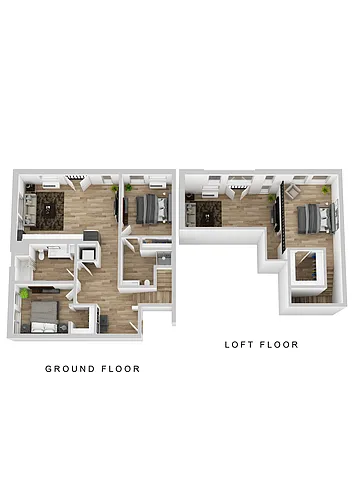 Floor plan Klipsan - 2 Bed A Loft Alt