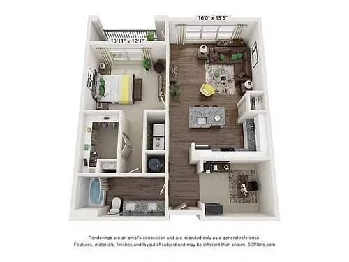 Floor plan One-Bedroom (A3)