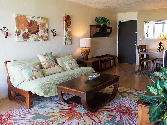 Furnished Living Room with a Flat Screen High Def TV and a dining area