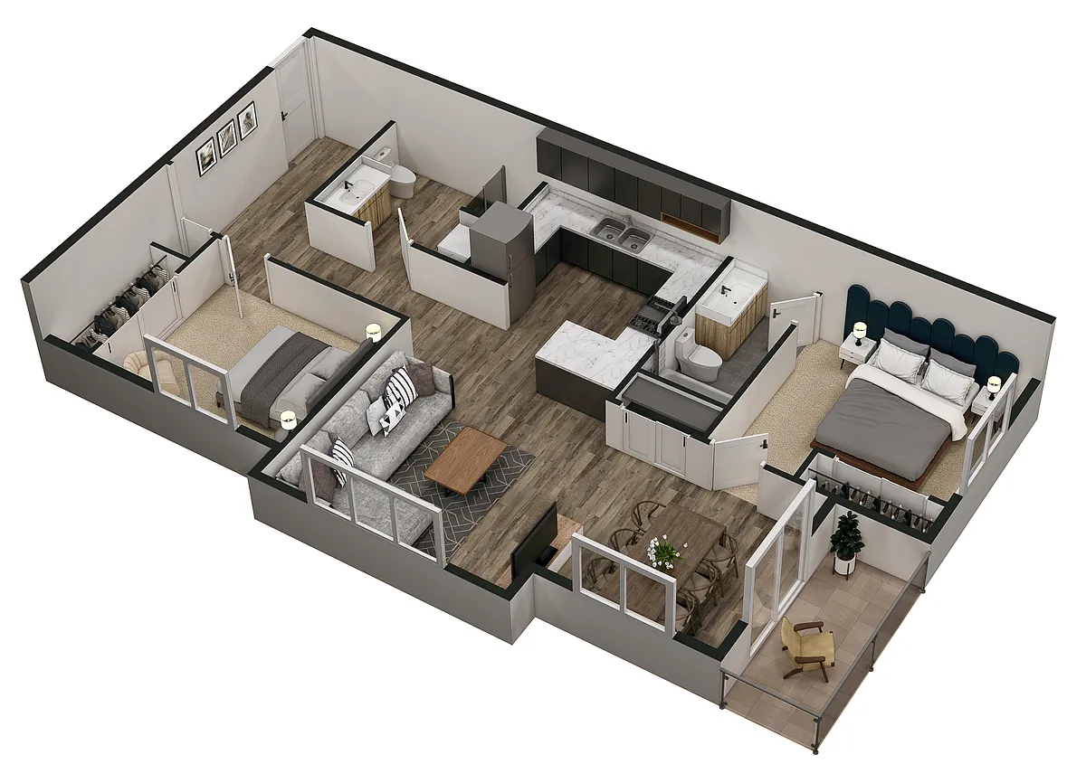 Floor plan 2 Bed 2 Bath