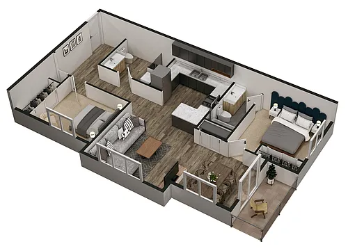 Floor plan 2 Bed 2 Bath