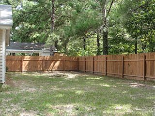 fenced back yard