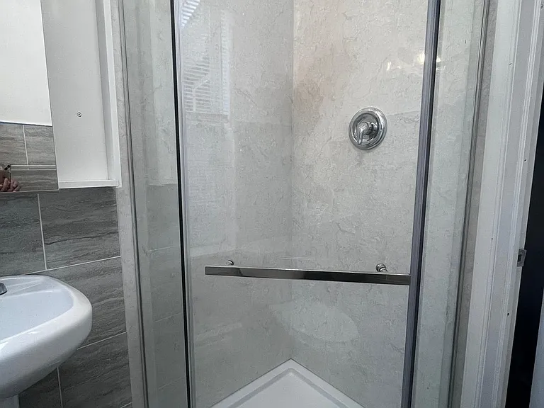 Bathroom shower enclosure.