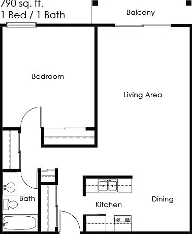 1 Bed 1 Bath | 754 sqft