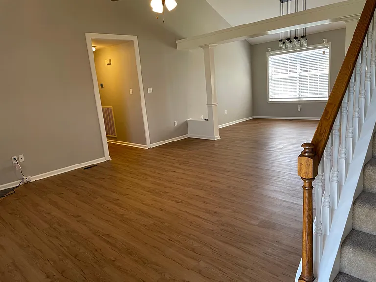 Great room from front door looking toward dining room