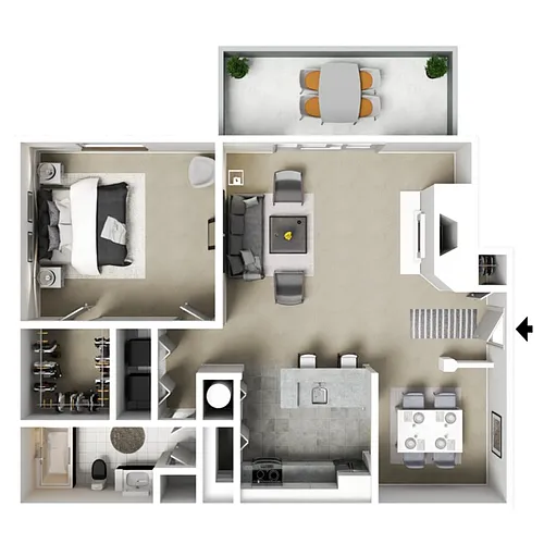 Floor plan 1 X 1 B