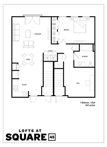 Floor plan 1 Bed 1 Bath