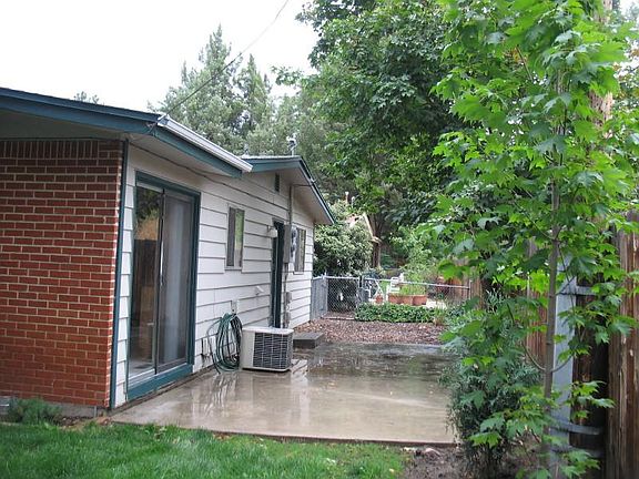 Shaded back patio.
