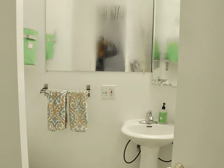 Bathroom with stall shower