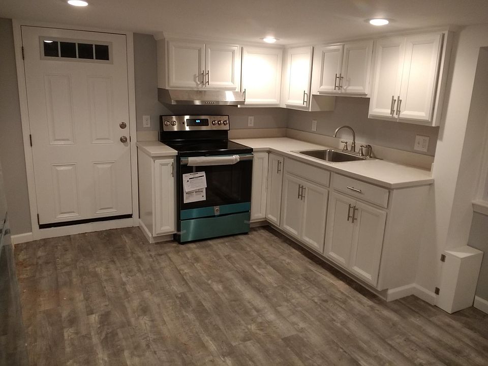 Kitchen with solid surface countertops