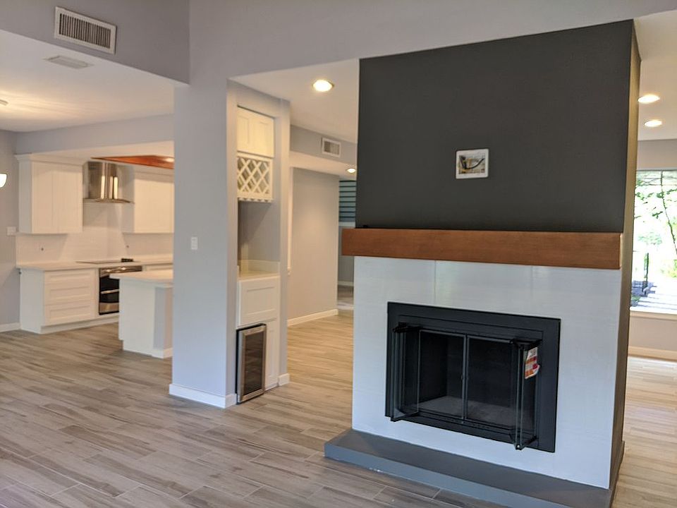 Real wood burning fireplace