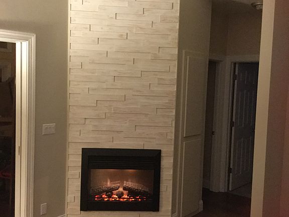 Wood plank accent wall