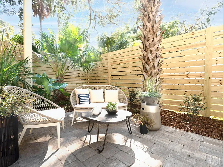 Private tropical garden patio