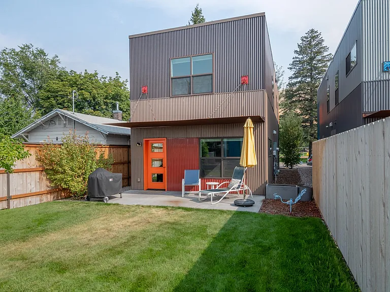 Backyard is privacy fence, but not fenced for pets.
