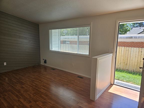Front entry door and living room
