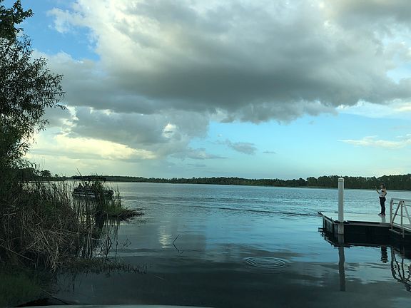 Fishing from the dock. 