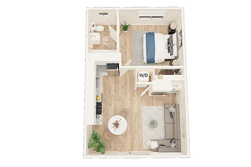 Floor plan 1 Bedroom, 1 Bath A