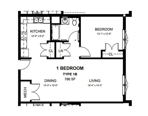 Floor plan One bedroom