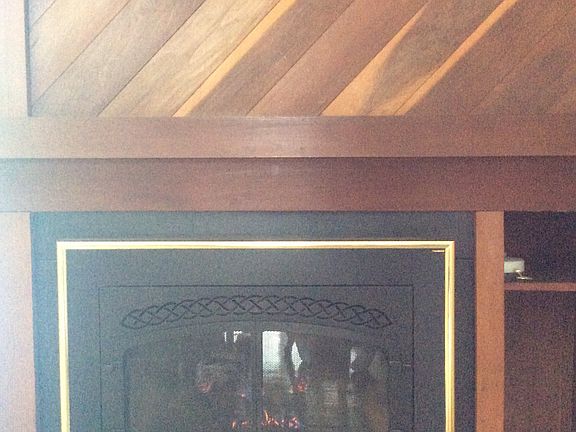 gas fireplace in dining
