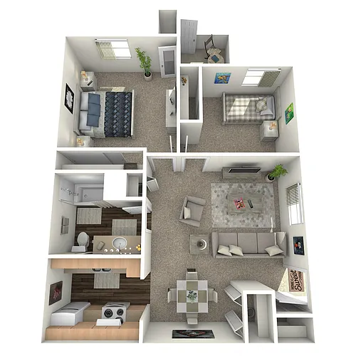 Floor plan 2 Bed 1 Bath