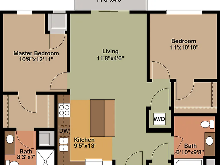 2 Br- 994 Sq. Ft.