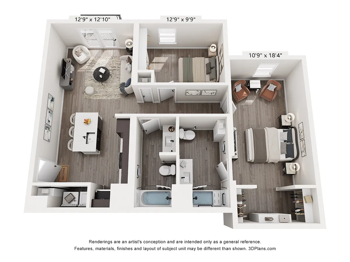 Floor plan Atlas - 2 Bedrooms 973