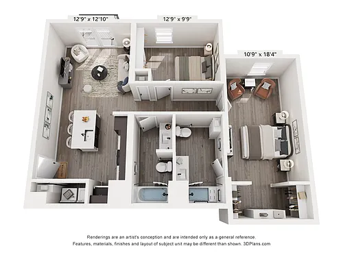 Floor plan Atlas - 2 Bedrooms 973