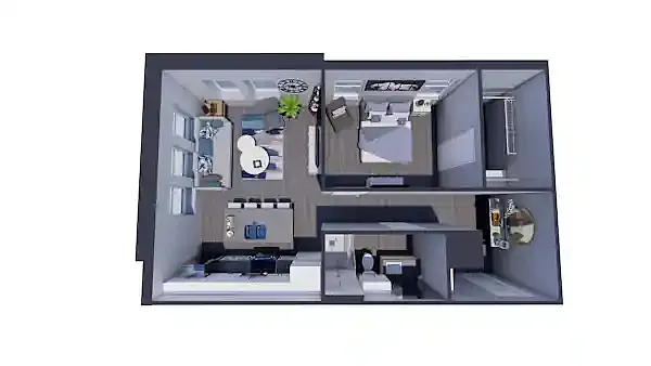 Floor plan Bldng 1 - Corner 682 SF