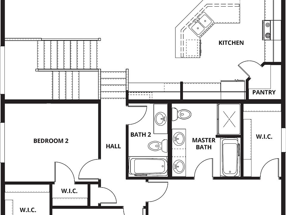 The St. Benedict floor plan- upper level
