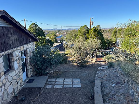 View of private front entrance into private courtyard with a fantastic view of Alpine.