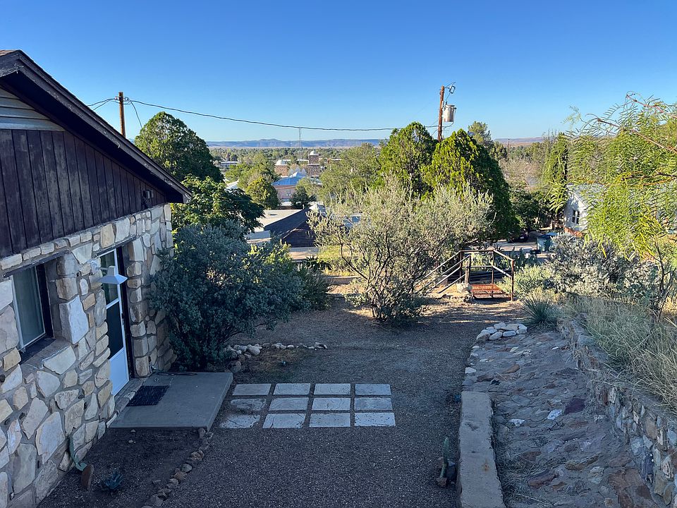 View of private front entrance into private courtyard with a fantastic view of Alpine.