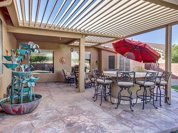 Patio with power louvers
