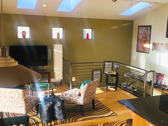 copious natural light from skylights
