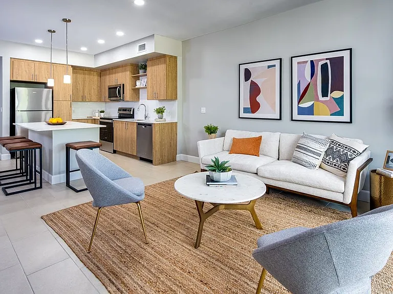 Open concept living area and kitchen