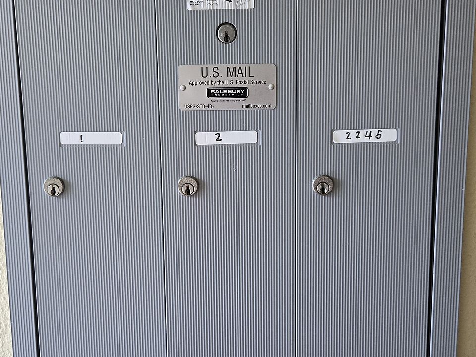 mailbox in the entry lobby