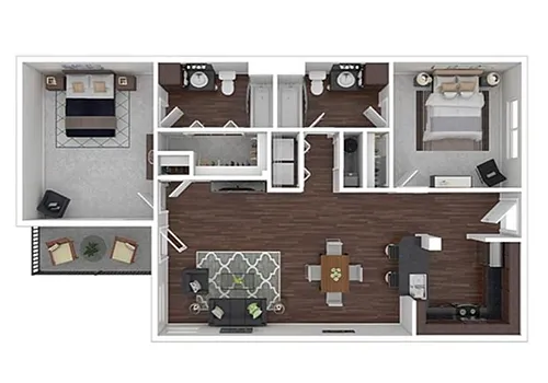 Floor plan 2 BEDROOM 2 BATH F