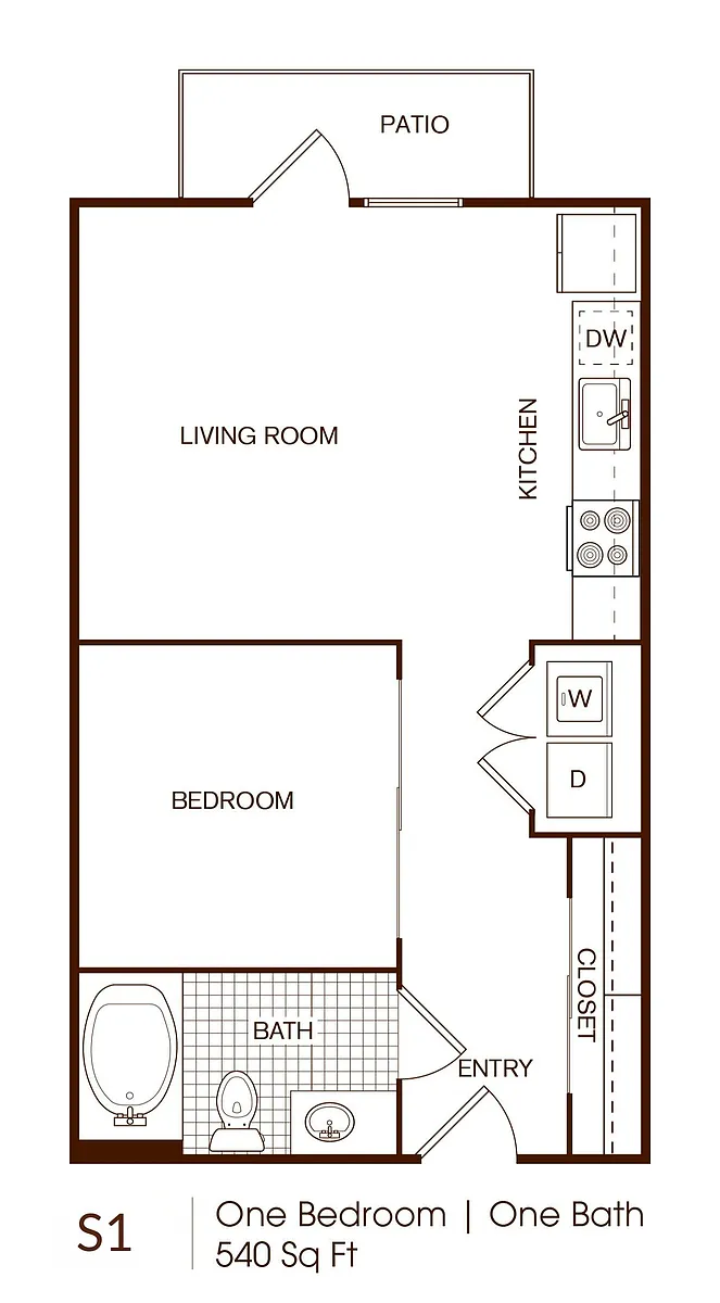 Floor plan 0 bedrooms 1 bath