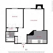 Floor plan 1 Bed 1 Bath A1