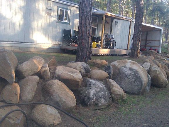 Rock wall before Plants