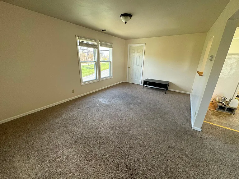 living room with great view of bike path