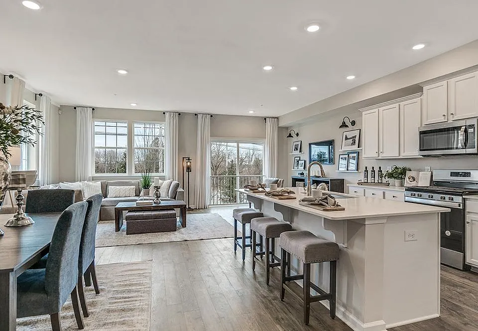 Living room kitchen and dining.