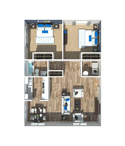 Floor plan 2 Bedroom 800